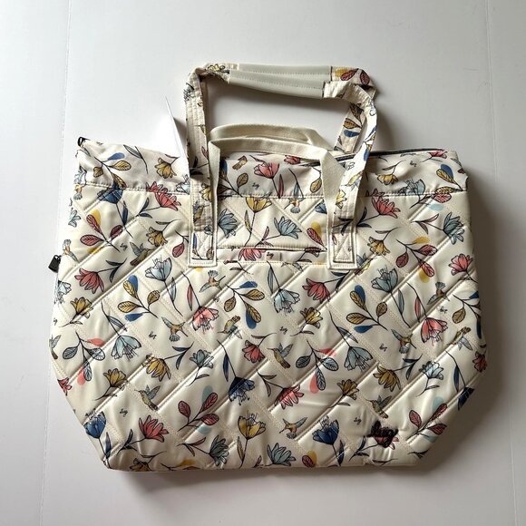 Lug Ferry XL Expandable Carry-All Tote Bag Hummingbird Floral - Picture 7 of 13